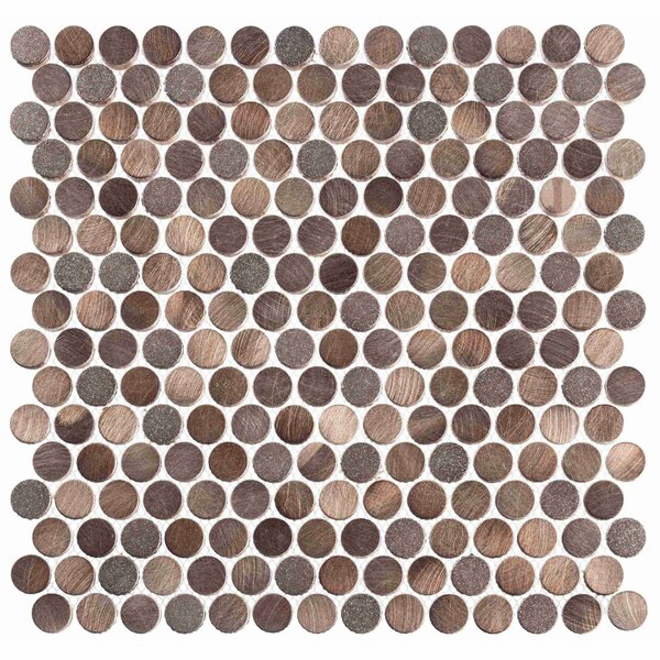 Andova Tiles SAMPLE Orb 075 x 075 Metal Penny Round Mosaic Tile SAM-ANDORB254
